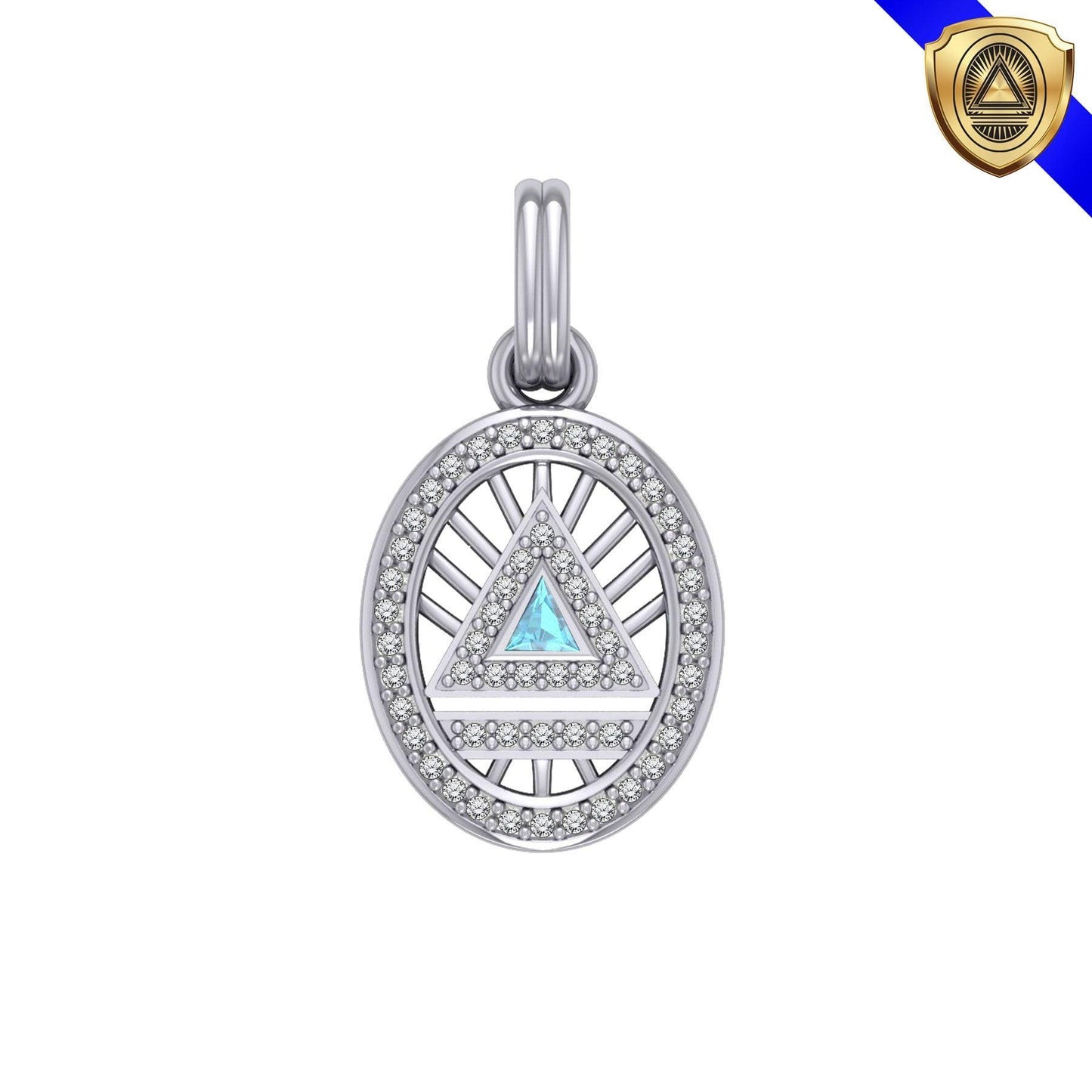 System Energy Symbol Pendant with Gemstone TPD3694 - peterstone.dropshipping