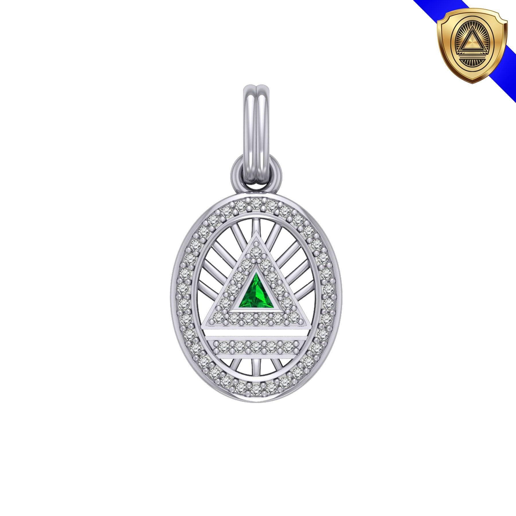 System Energy Symbol Pendant with Gemstone TPD3694 - peterstone.dropshipping