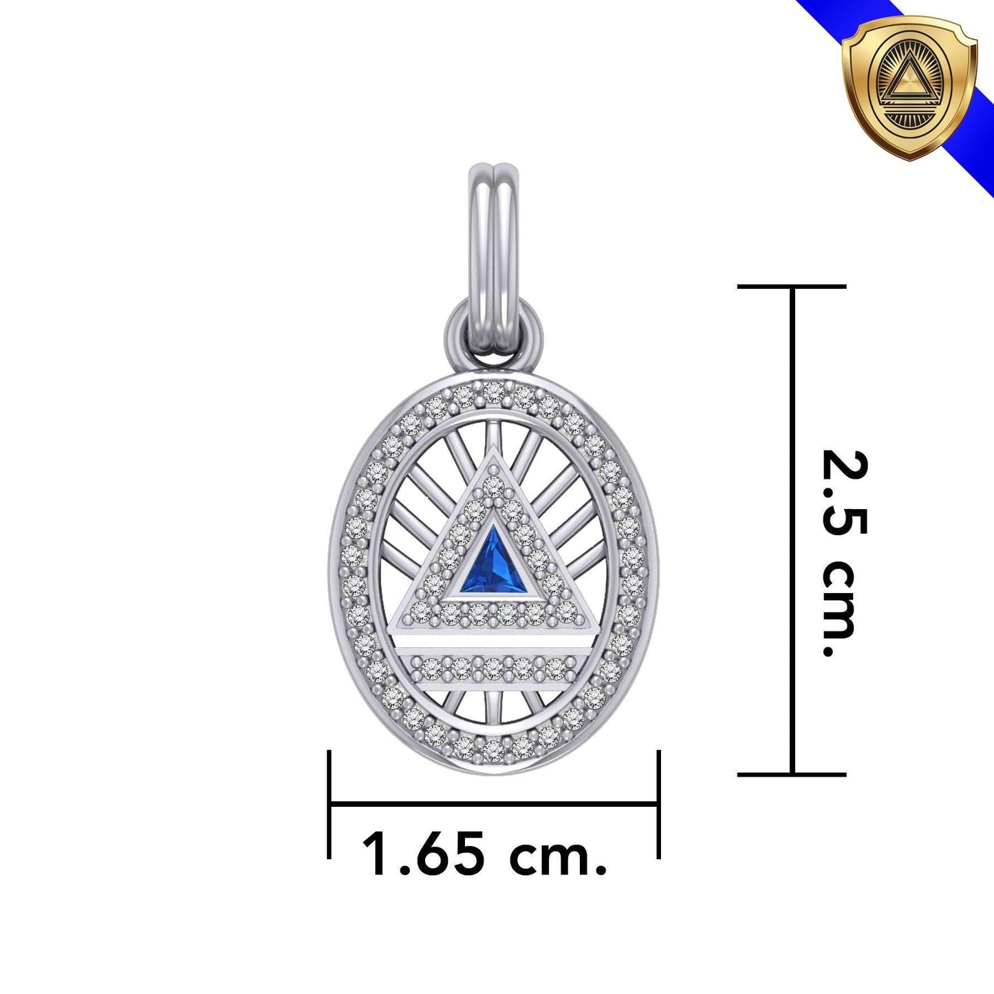 System Energy Symbol Pendant with Gemstone TPD3694 - peterstone.dropshipping