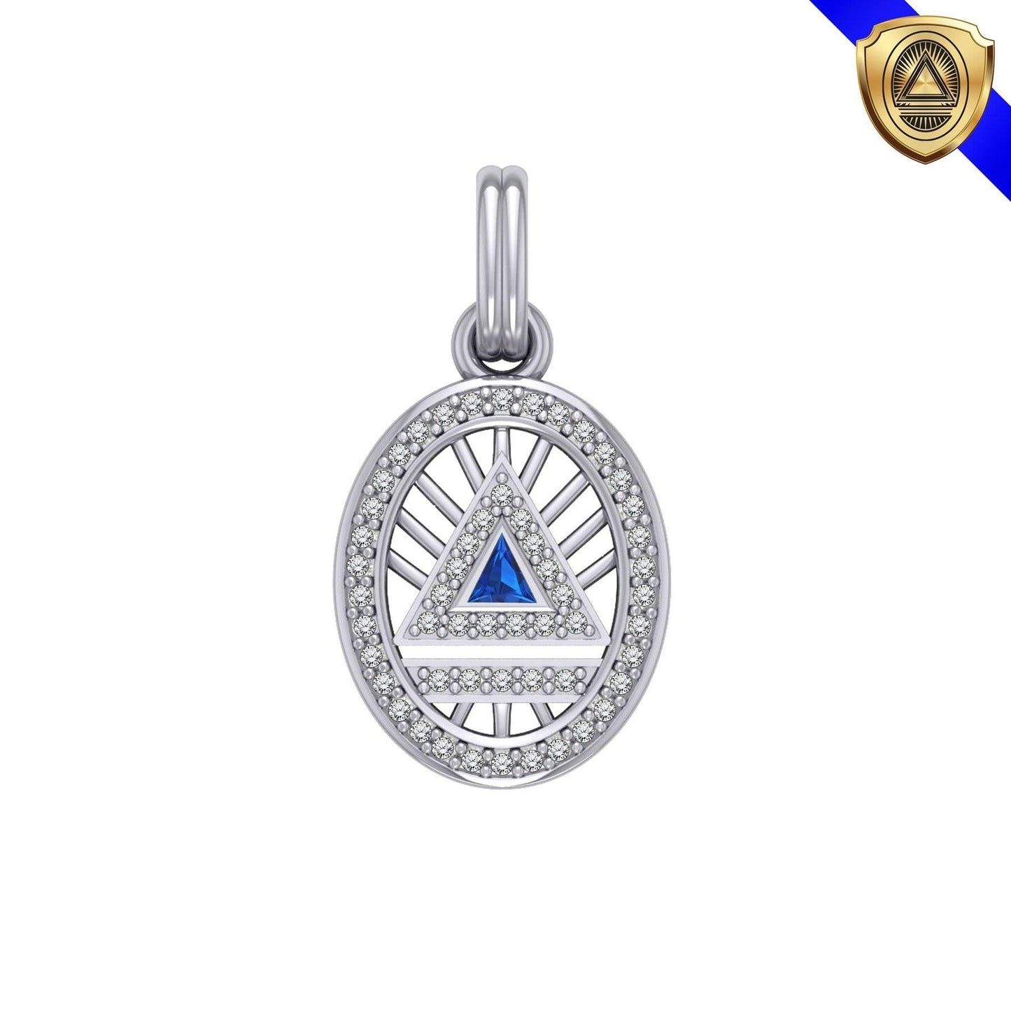 System Energy Symbol Pendant with Gemstone TPD3694 - peterstone.dropshipping