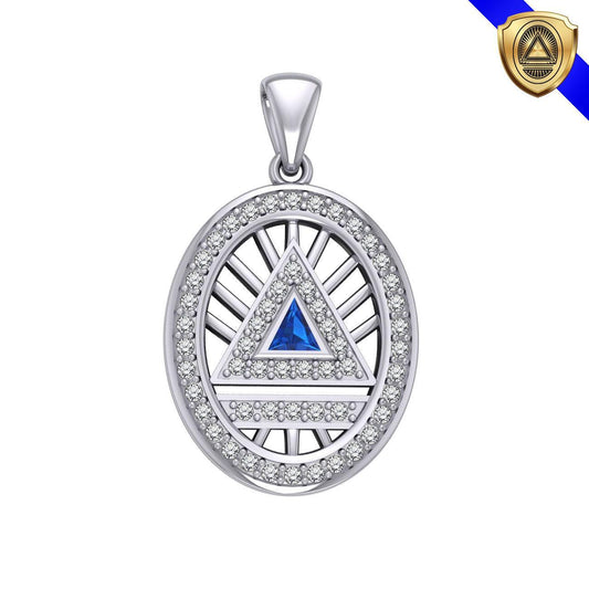 Large System Energy Symbol Pendant with Gemstone TPD3698 - peterstone.dropshipping