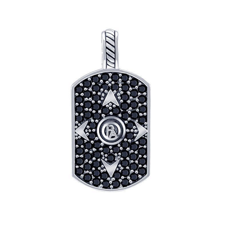 Performance Amulet Silver Pendant with Black Spinel TPD3714 - Wholesale Jewelry