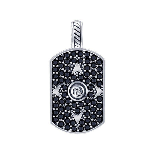 Performance Amulet Silver Pendant with Black Spinel TPD3714 - Wholesale Jewelry