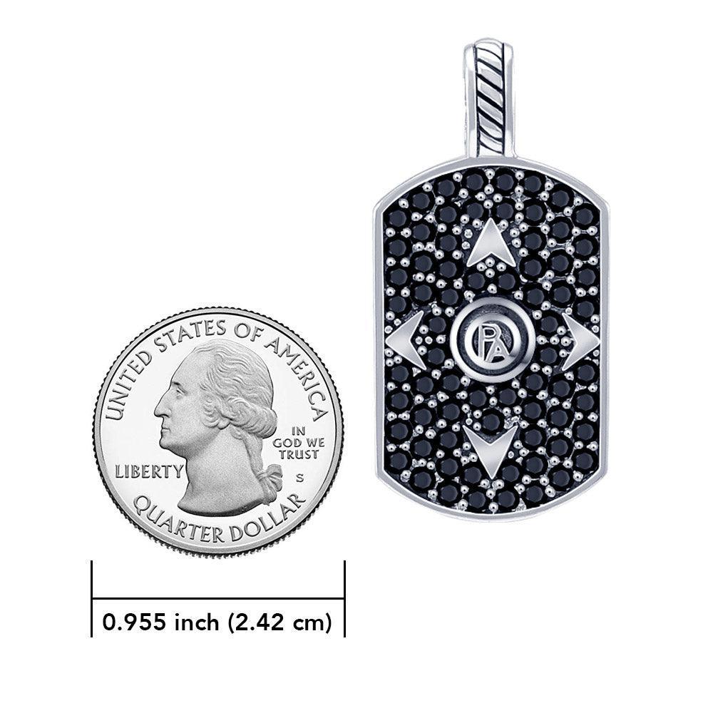 Performance Amulet Silver Pendant with Black Spinel TPD3714 - peterstone.dropshipping