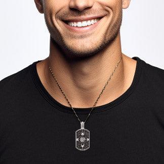 Performance Amulet Silver Pendant with Black Spinel TPD3714 - peterstone.dropshipping