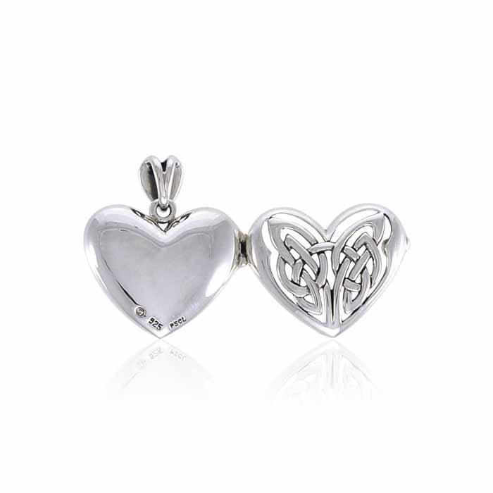Eternal Heart Celtic Knot Silver Locket Pendant TPD3717