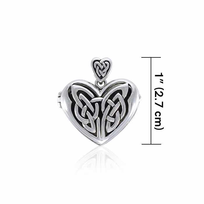 Eternal Heart Celtic Knot Silver Locket Pendant TPD3717
