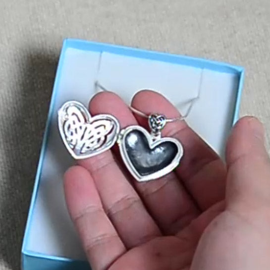 Eternal Heart Celtic Knot Sterling Silver Locket Pendant TPD3717