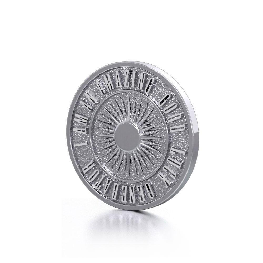 Beautiful I am an Amazing Good Luck Generator Silver Small Empower Coin TPD3728