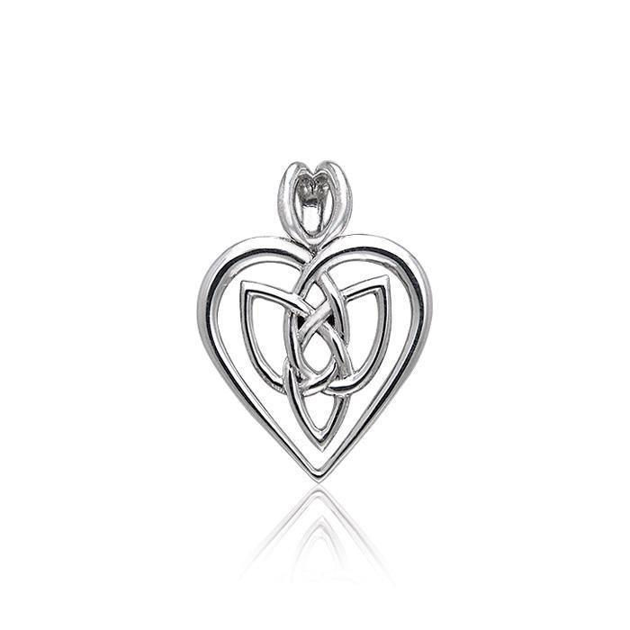 Celtic Knotwork Silver Heart Pendant TPD374