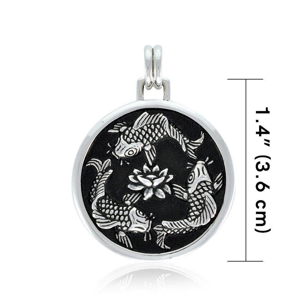Chinese Fish Feng Shui Sterling Silver Pendant TPD3753