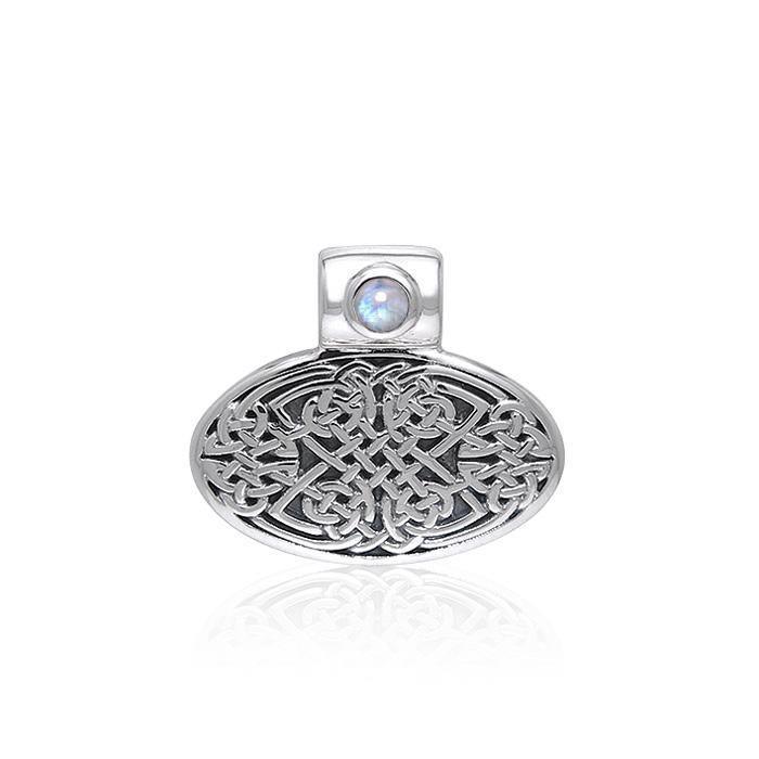 Celtic Knotwork Silver Pendant with Gem TPD377