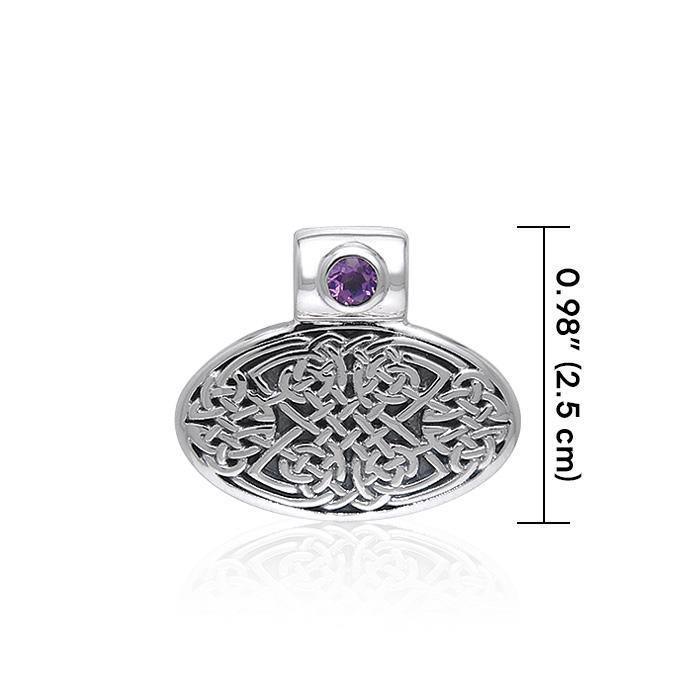 Celtic Knotwork Silver Pendant with Gem TPD377