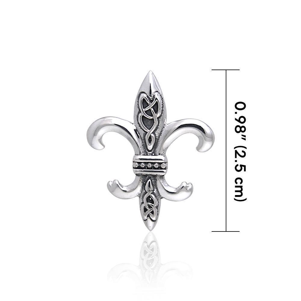 Celtic Knots Fleur De Lis Silver Pendant TPD381