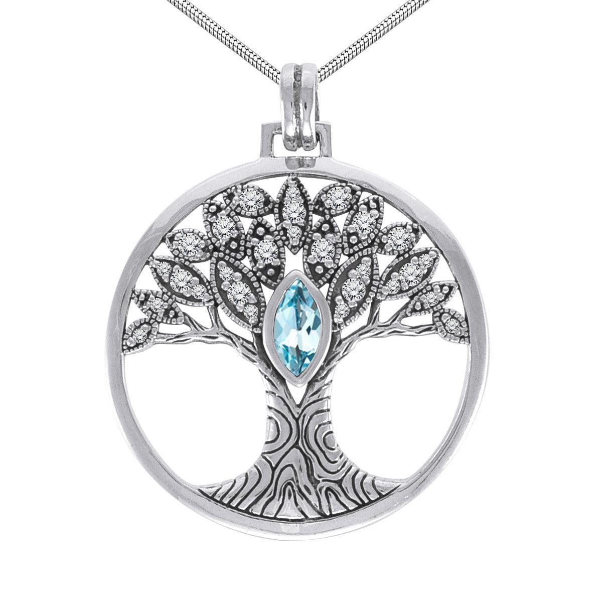 Wondrous Living through the Tree of Life ~ Sterling Silver Jewelry Pendant TPD3873 - peterstone.dropshipping
