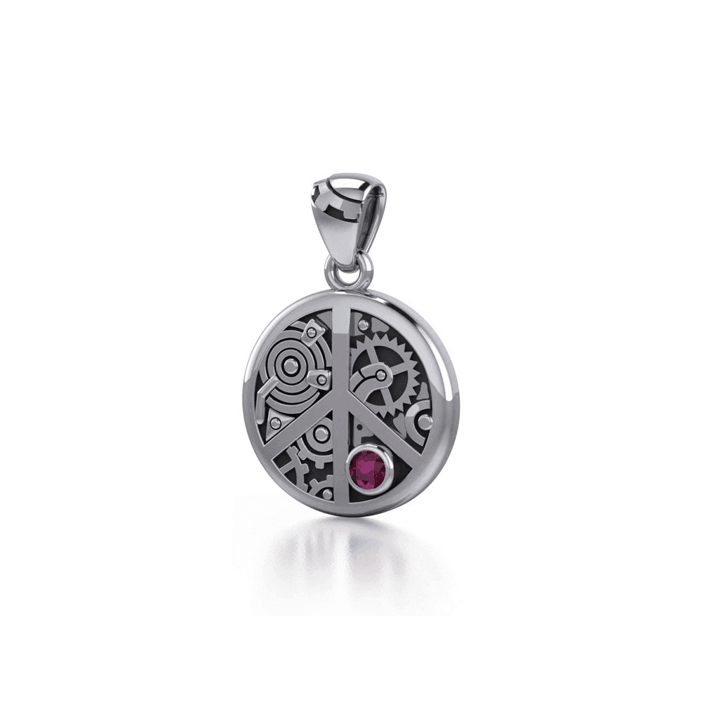 Keep an eye on the powerful steampunk ~ Sterling Silver Pendant with a Gemstone TPD3926