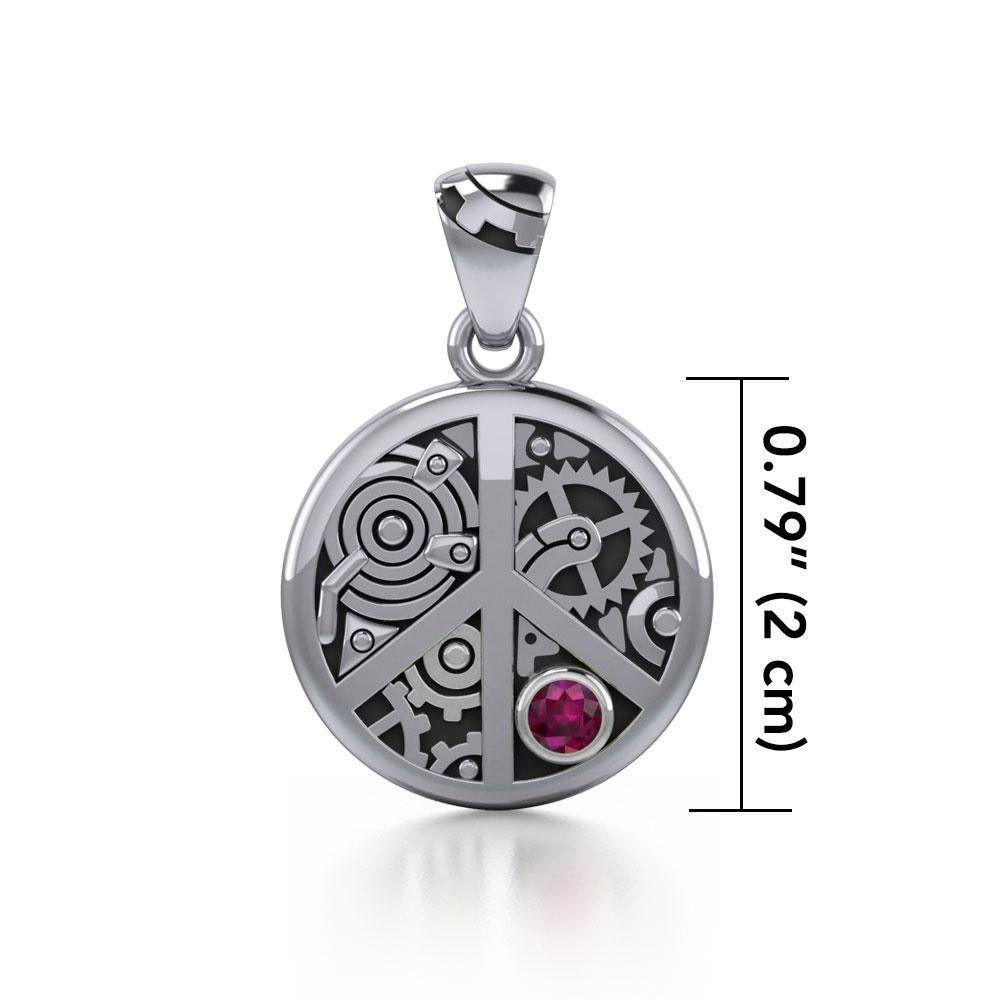 Keep an eye on the powerful steampunk ~ Sterling Silver Pendant with a Gemstone TPD3926