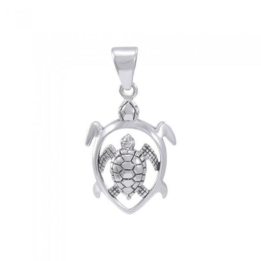 Loffwehead Turtle Sterling Silver Pendant TPD3942