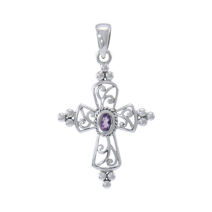 Victorian Cross Gemstone Pendant TPD3956