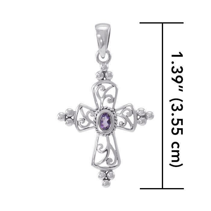 Victorian Cross Gemstone Pendant TPD3956