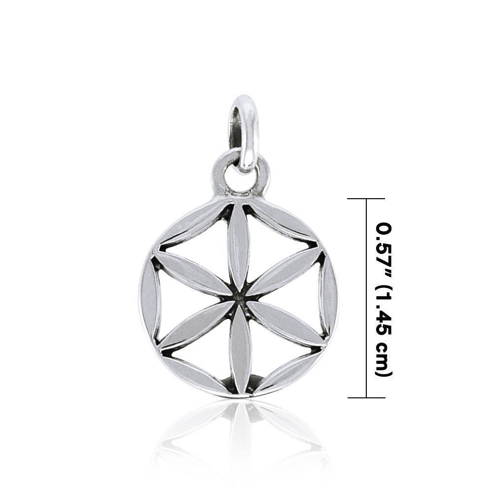 Small Mandala Flower of Life Silver Pendant TPD3980