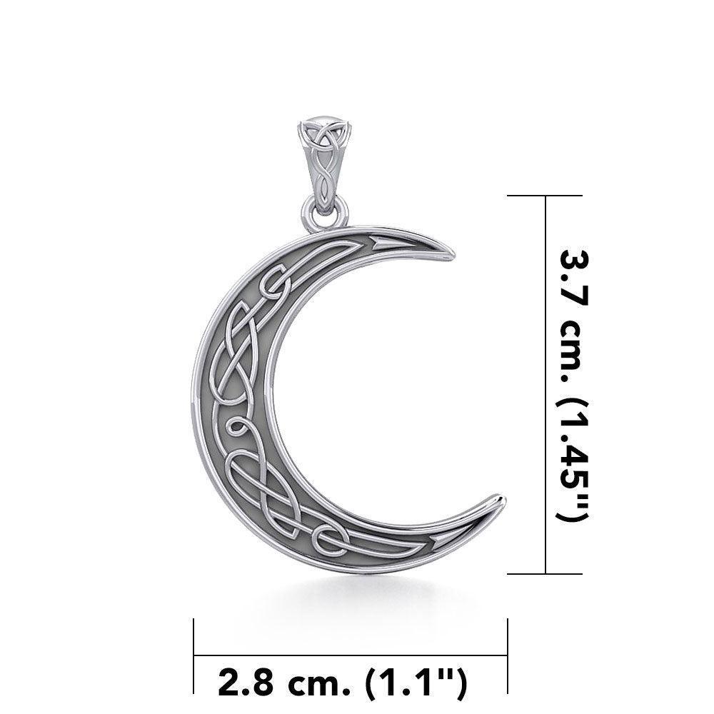 Celtic Crescent Moon Silver Pendant TPD4135