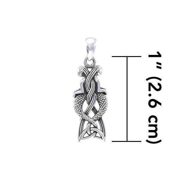Celtic Mermaid Goddess Sterling Silver Pendant TPD4153
