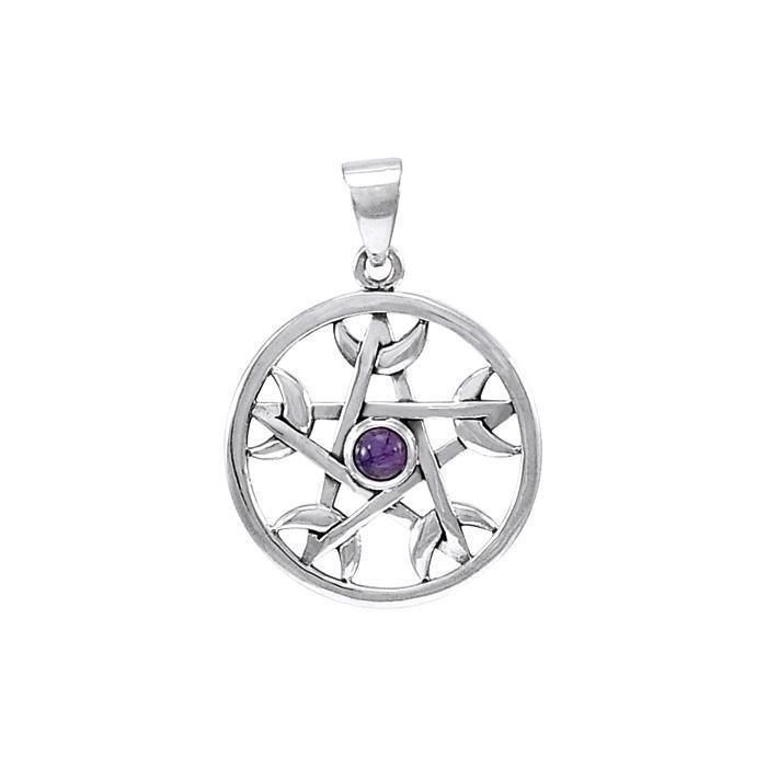 Pentagram with Crescent Moon Pendant TPD4226