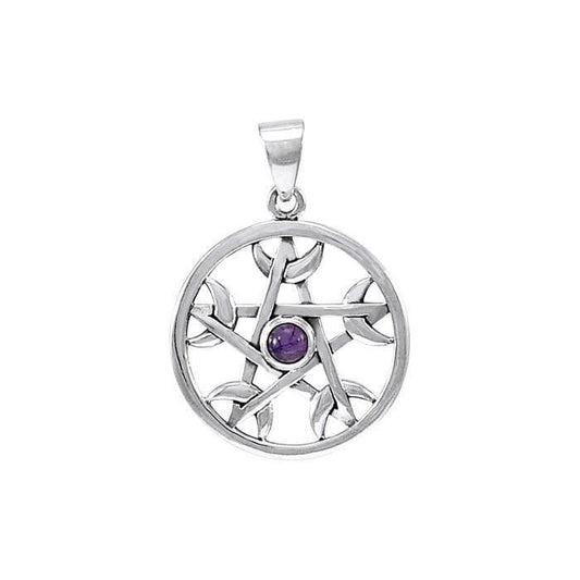 Pentagram with Crescent Moon Pendant TPD4226