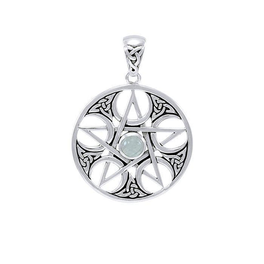 Pentagram with Crescent Moon Pendant TPD4228