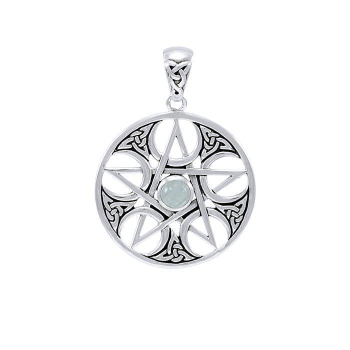 Pentagram with Crescent Moon Pendant TPD4228