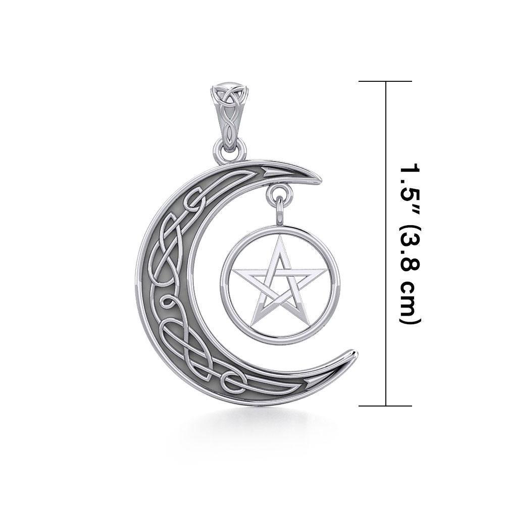 Pentagram on Crescent Moon Pendant TPD4231