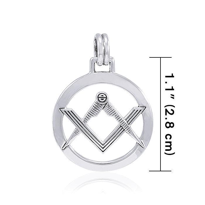Compass Square Sterling Silver Pendant TPD424