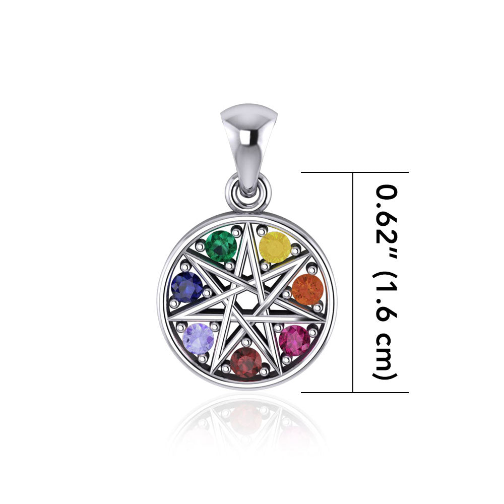 Believe in the magick of Elven Star ~ Sterling Silver Pendant with Shimmering Gemstones TPD4262