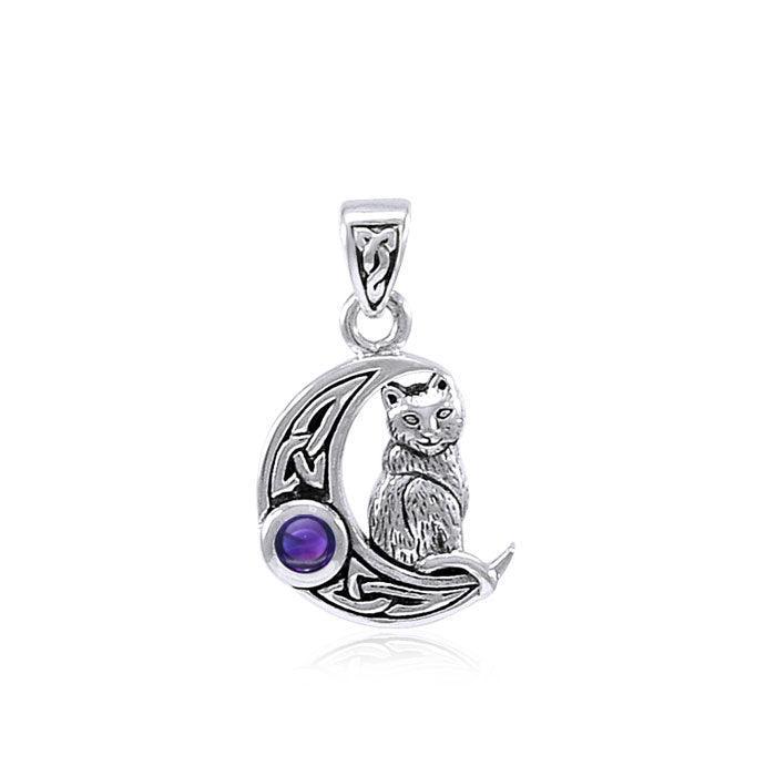 Celtic Moon Cat Pendant TPD4289