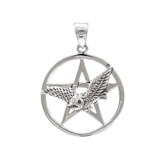 Flying Owl with Pendant Silver Pendant TPD4334 - peterstone.dropshipping