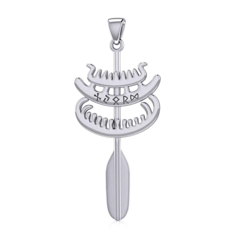 Viking Rune Njord God Silver Pendant TPD4389