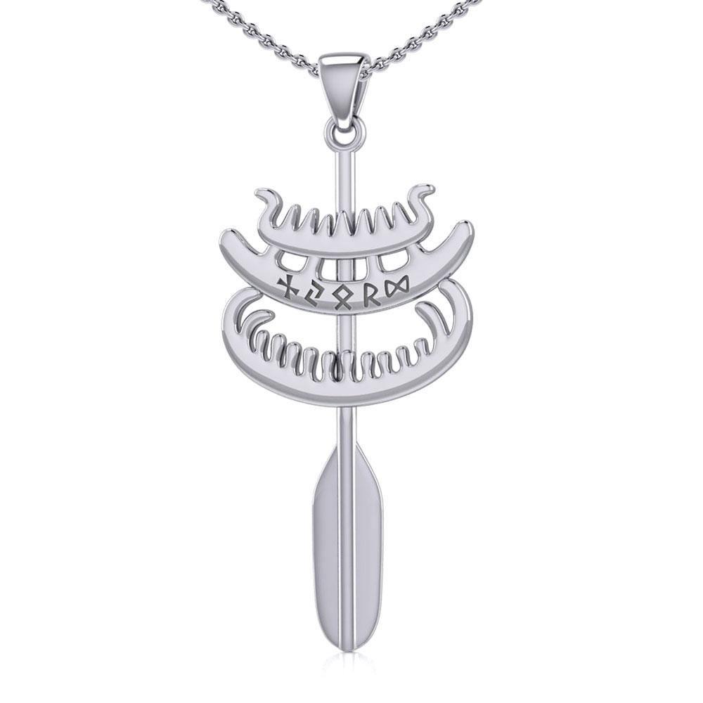 Viking Rune Njord God Silver Pendant TPD4389