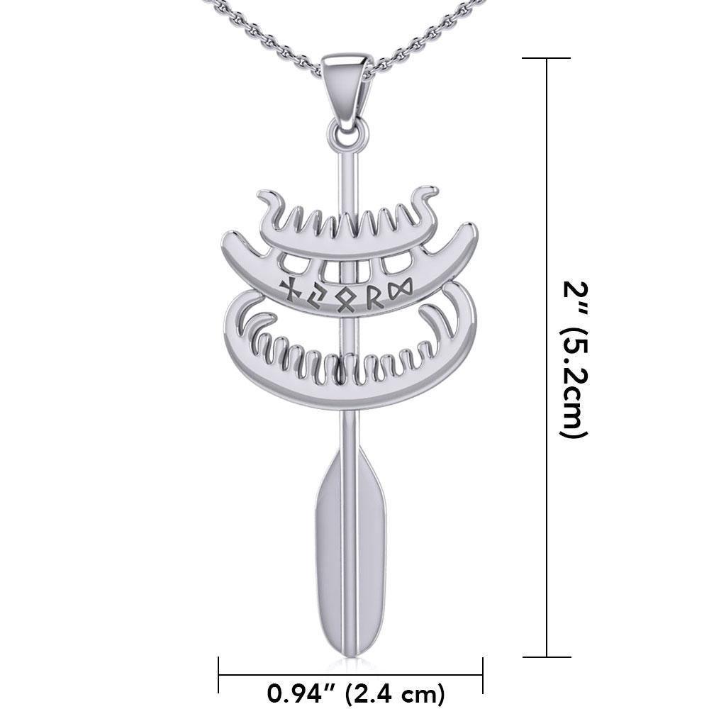 Viking Rune Njord God Silver Pendant TPD4389