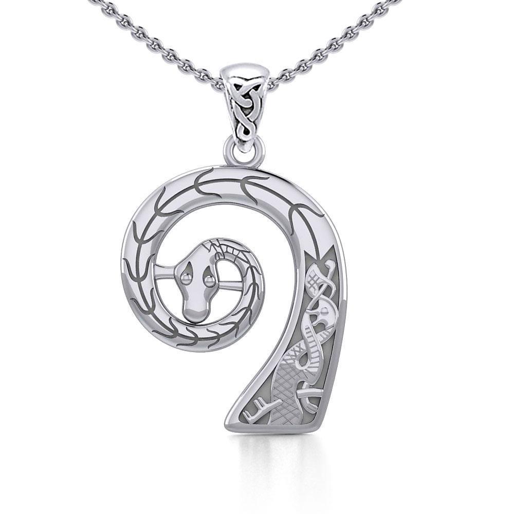 Prow Head of Viking Ship Silver Pendant TPD4393