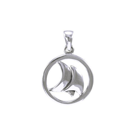 Double Whale Tail Silver Pendant TPD4419