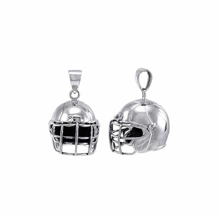 Football Helmet Silver Pendant TPD4475