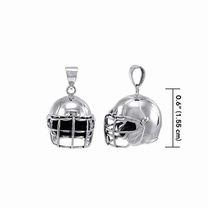 Football Helmet Silver Pendant TPD4475
