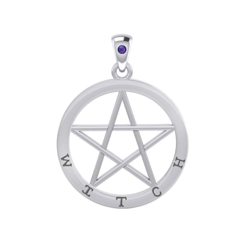 Witch Pentagram Silver Pendant TPD4503