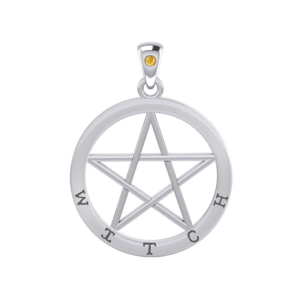 Witch Pentagram Silver Pendant TPD4503
