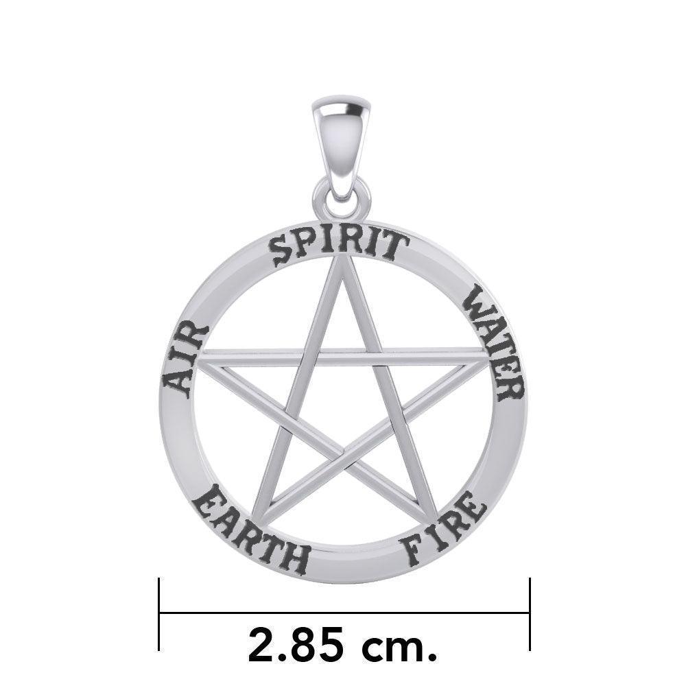 Fire Air Earth Water and Spirit Silver Pendant TPD4521