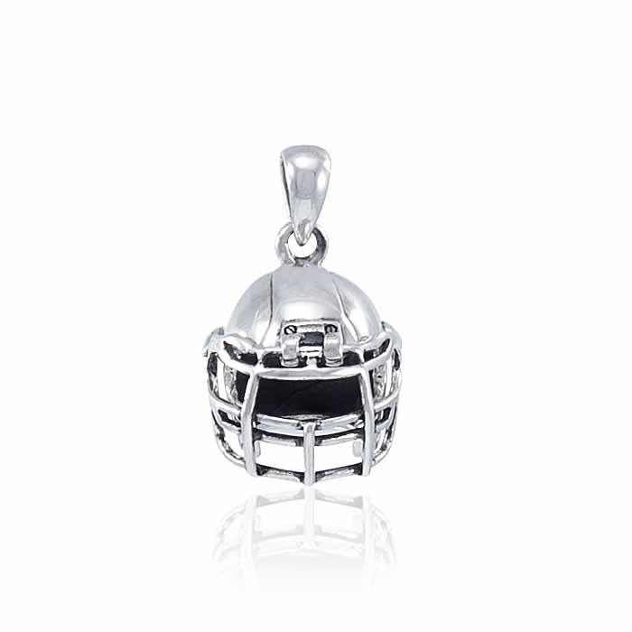 Football Helmet Silver Pendant TPD4534