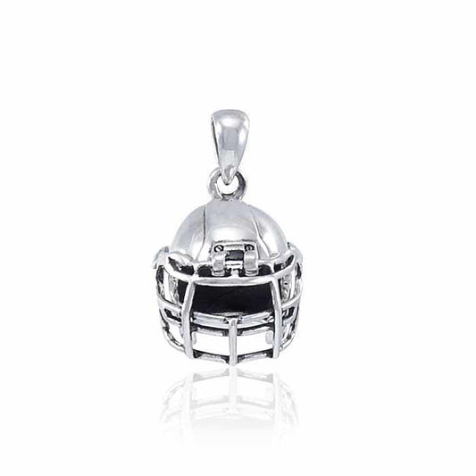 Football Helmet Silver Pendant TPD4534