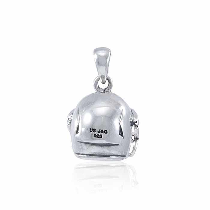 Football Helmet Silver Pendant TPD4534
