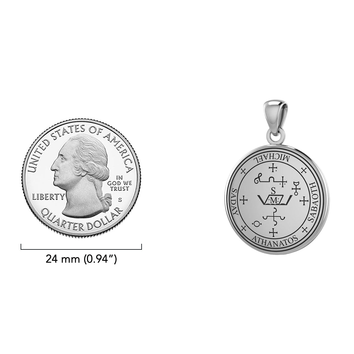 Sigil of the Archangel Michael Sterling Silver Small Pendant TPD4573